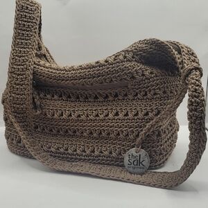 Brown Crochet Shoulder Bag